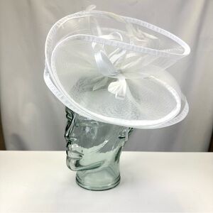 White Fascinator Bridal wedding feather headband